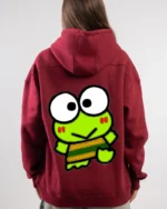 frog printed hoodie