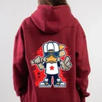 angry bunny printed hoodie