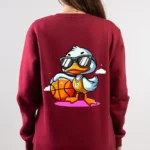 Duck Basketball Cartoon Sweatshirt