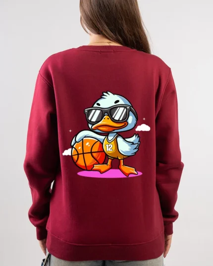 Duck Basketball Cartoon Sweatshirt