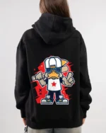 Angry bunny printed hoodie - Image 3
