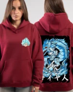 Blue Dragon Front and Back Anime Hoodie - Image 4