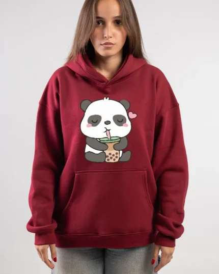 panda printed hoodie