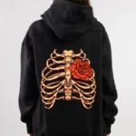 flower printed hoodie