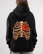flower printed hoodie