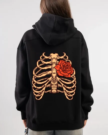 flower printed hoodie