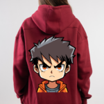 Chibi Angry Anime Back Print Hoodie