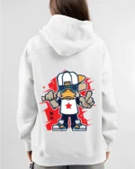 Angry bunny printed hoodie - Image 5