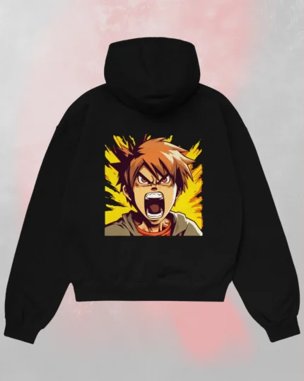 Aggressive Anime Hoodie Back Print