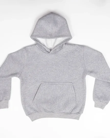 Basic kids hoodies with a plain design and comfortable fit. Made from soft, durable fabric available in black & grey, for everyday wear or bulk orders.
