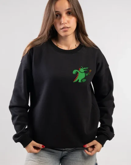 Cartoon Crocodile Mic Sweatshirt