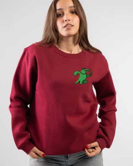 Cartoon Crocodile Mic Sweatshirt