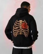 flower printed hoodie