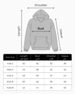 kids Hoodie size Guide