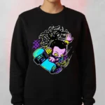 Neon Skater Cartoon Sweatshirt