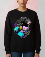 Neon Skater Cartoon Sweatshirt