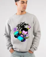 Neon Skater Cartoon Sweatshirt