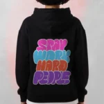 work hard black hoodie