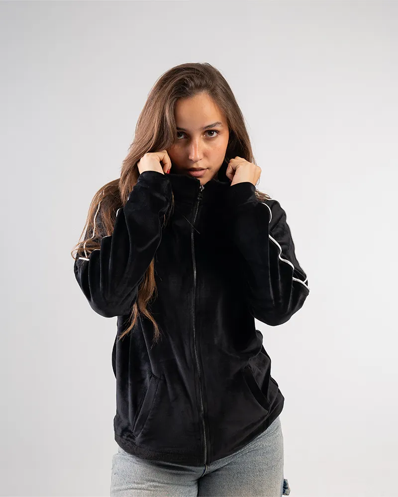 amaranth (1) Basic Adults Velvet Plain Jacket - Image 1