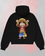 one piece black hoodie