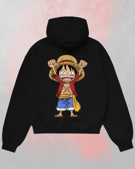 one piece black hoodie
