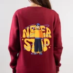 never stop printed sweatshirt