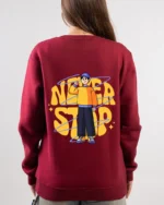 never stop printed sweatshirt