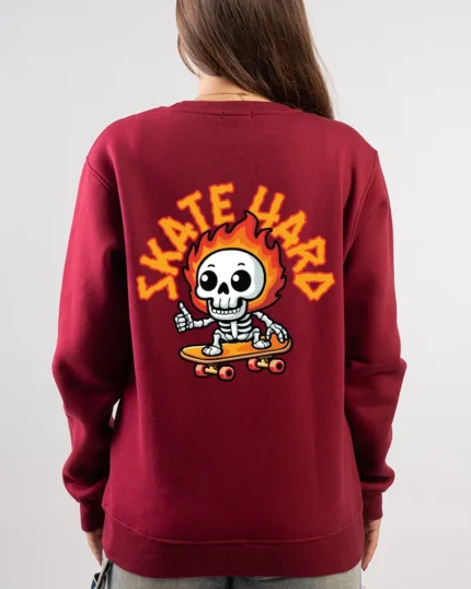skate hard printed sweatshirt