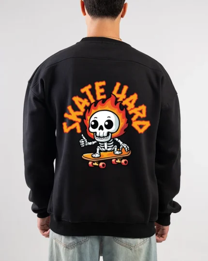 skate hard printed sweatshirt