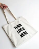 Custom tote bag printed white made from luxury fabric