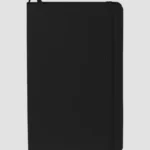 Custom A6 notebook black with laser engraving and UV printing